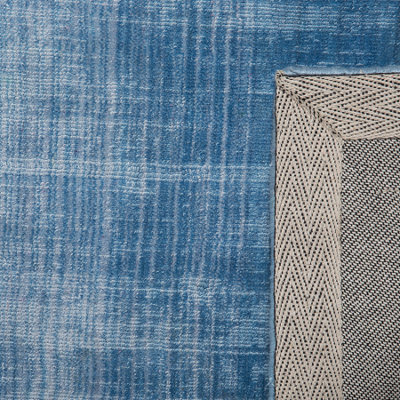 Viscose Rug 200 x 200 cm Grey and Blue ERCIS