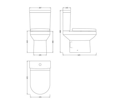 Vision Ceramic Bundle Semi Flush to Wall Toilet Pan & Cistern, Soft Close Seat, 500mm 1 Tap Hole Basin & Semi Pedestal - Balterley