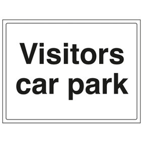 Visitors Car Park Reserved Parking Sign Adhesive Vinyl 300x200mm (x3)