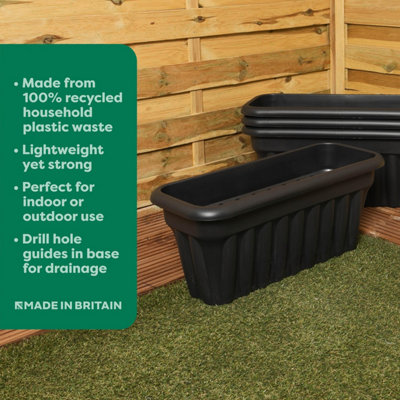 Vista 60cm Rectangular Trough Pack 2 Slate/Black