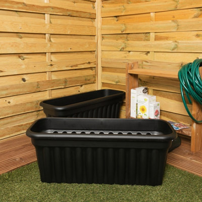 Vista 80cm Rectangular Trough Pack 2 Slate/Black