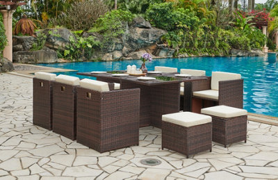 Rattan 11 piece cube set sale