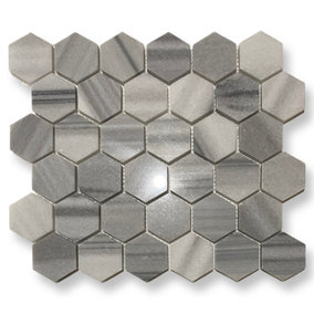 Vista White Marble Hexagon Mosaic SAMPLE