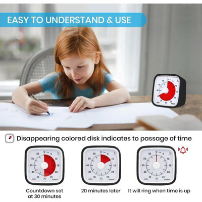 Visual Countdown Timer with Protective Case for Work, Study and Cooking