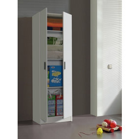 VITA 2 Door Utility Storage 4 Shelf Cupboard in Matt White