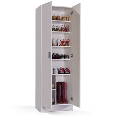 VITA 2 Door Utility Storage Shoe Cupboard in Matt White