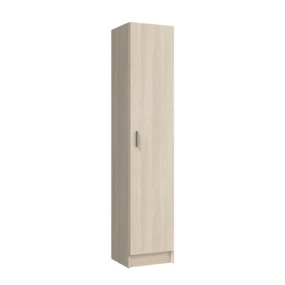 VITA Oak Utility Storage Cupboard - 1 Door Cabinet with 3 Shelves ...