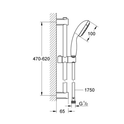 Vitalio Start 100 2-jet shower set with bar - 5