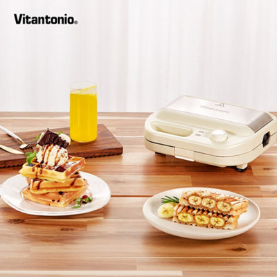 Vitantonio Japan Waffle & Hot Sandwich Maker - Ivory (with