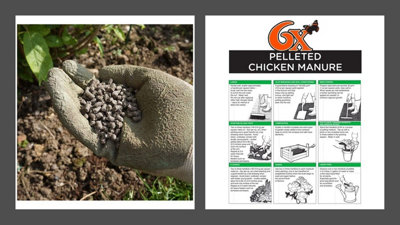 Vitax 6X Natural Poultry Chicken Manure Pellets Organic Plant Feed Lawn Veg 7kg