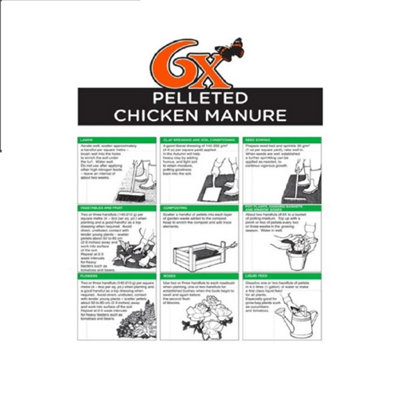 Vitax 6X Natural Poultry Chicken Manure Pellets Organic Plant Feed Lawn Veg 8kg - 3