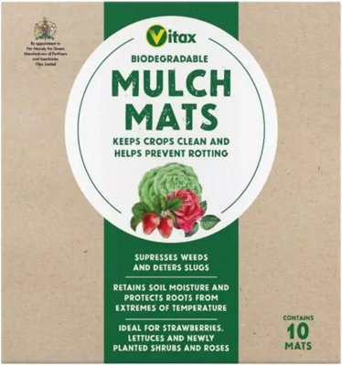 Vitax Biodegradable Mulch Mats for Strawberries Shrubs Plants & Roses Pack of 10
