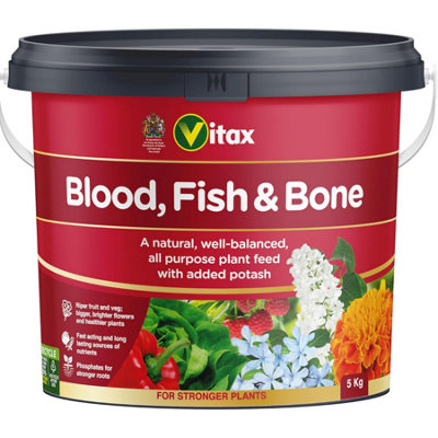 Vitax Blood Fish and Bone 5kg Traditional Organic Based General Purpose ...
