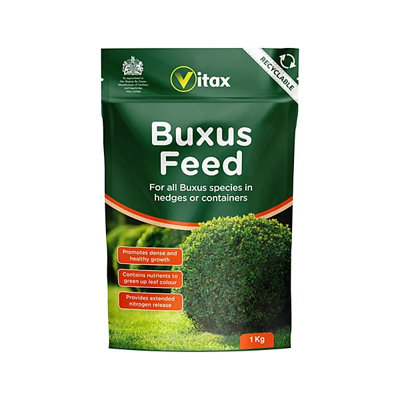 Vitax Buxus Feed 1kg Fertiliser for Healthy Growth, Box Blight Prevention, Pest Control & Strong Roots