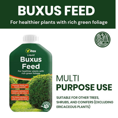 Vitax Buxus Feed & Liquid Fertiliser 1kg + 1L Slow-Release Granules ...