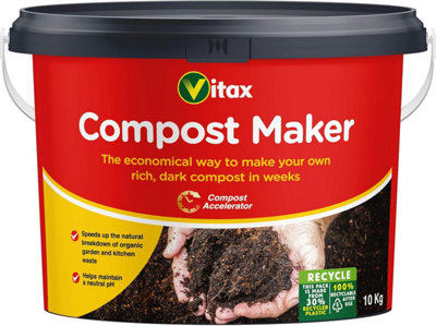 Vitax Compost Maker Speeds Up Organic Waste Breakdown for Rich, Dark Compost 10kg