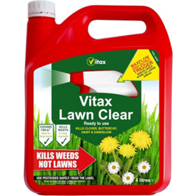 Vitax Lawn Clear Weed Killer Fast Acting Powerful Weedkiller Trigger Spray 4Ltr