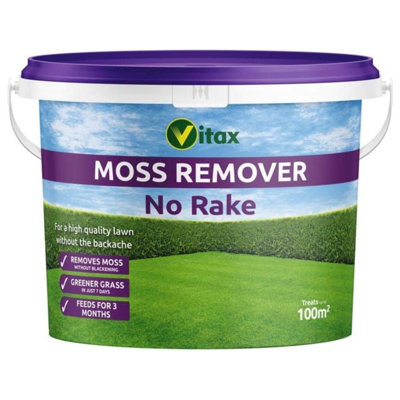 Vitax Moss Remover No Rake 100m2 Easy Apply Lawn Treatment for Fast ...