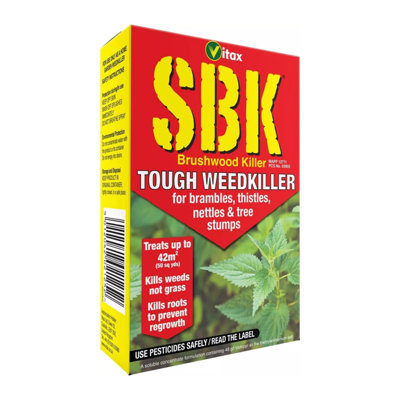 Vitax SBK Tough Weedkiller Concentrate 1L, Kills Brambles Nettles Dock and Woody Weeds, Root Treatment
