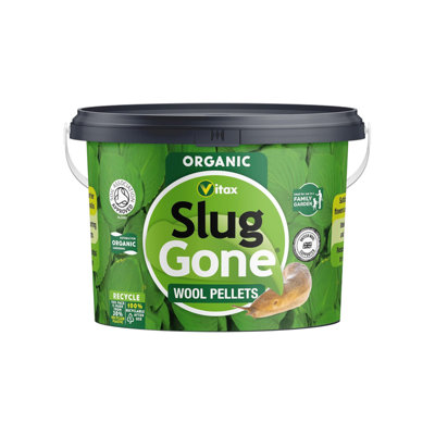 Vitax Slug Gone Wool Pellets, Natural, Organic Barrier To Protect Borders Pots & Containers From Slugs And Snails Long Lasting 10L