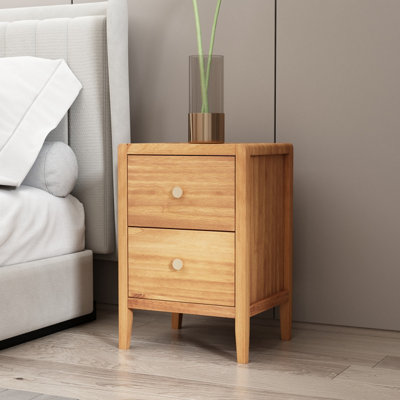 Vito 2 Drawer Waxed Bedside Table