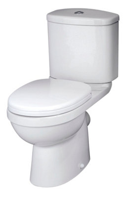 Vito Bathroom Round Ceramic Bundle with Toilet Pan, Cistern, Seat, 550mm 2 Tap Hole Basin and Full Pedestal - Balterley