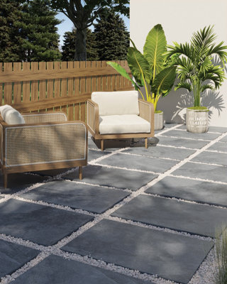 Vitoria Anthracite Brazilian slate 450x900x20mm. Pack of 52 with ...