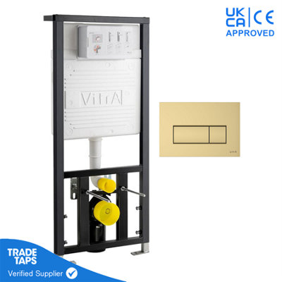 VitrA 1.12cm Cistern Frame with Loop Square Flush Plate - Soft Gold