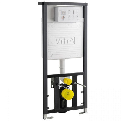 VitrA 1.12m Wall Hung Concealed Cistern WC Frame with Vitra Loop O in Chrome - 4