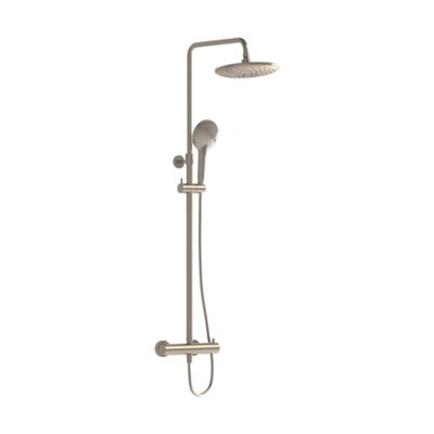 VitrA Aquaheat Bliss Brushed Nickel Round Complete Shower Set