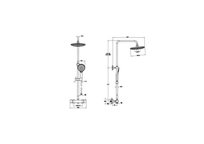 VitrA Aquaheat Bliss Brushed Nickel Round Complete Shower Set - 8