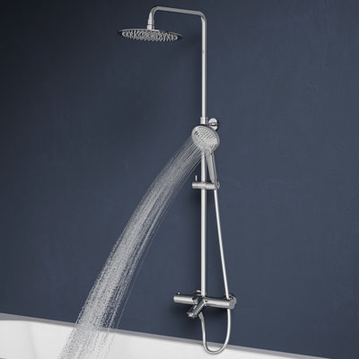 VitrA Aquaheat Bliss Chrome Round Complete Shower Set - 5