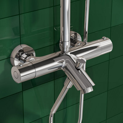 VitrA Aquaheat Bliss Chrome Round Complete Shower Set - 7