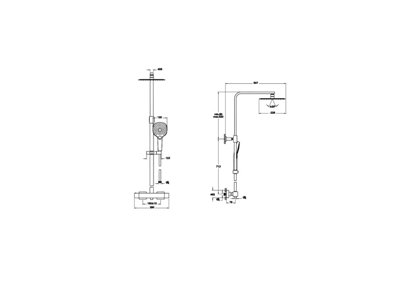 VitrA Aquaheat Bliss Chrome Square Complete Shower Set - 3