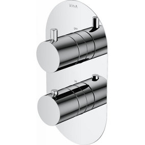 VitrA Aquaheat Chrome Round Thermostatic Shower Mixer - 1 Function