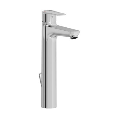 VitrA Flow Line Chrome Tall Basin Mixer for Bowls with Pop-up Waste