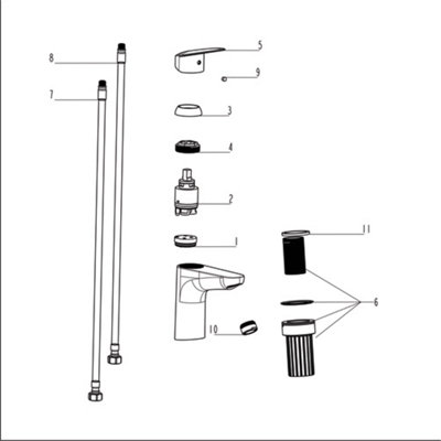 VitrA Flow Round Chrome Basin Mixer