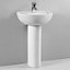 VitrA Layton 45cm cloakroom basin with full pedestal 1 tap hole