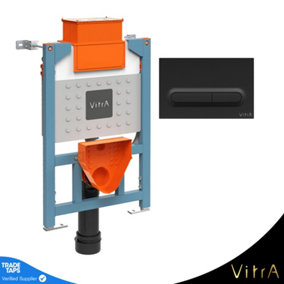 VITRA Low Height Concealed WC Cistern Frame Plate - Matt Black Slimline
