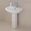 Vitra S20 650mm basin 1 tap hole and full pedestal