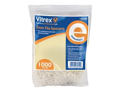 Vitrex 102005 Essential Tile Spacers 2mm (Pack 1000) VIT102005