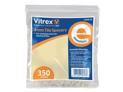 Vitrex 102010 Essential Tile Spacers 4mm (Pack 350) VIT102010