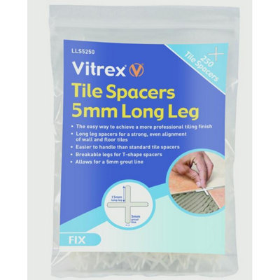 Vitrex Long Leg Tile Spacer (Pack of 250) Grey (5mm)