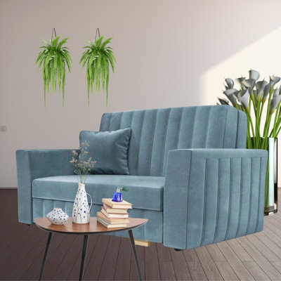 Viva Glam II 2 Seater Sofa Bed with Storage Modern Design Sinuous ...