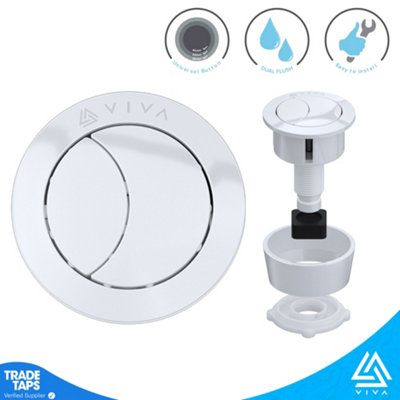 VIVA Gloss White Toilet Push Button Dual Flush Cistern Universal Fitting 40/50/60mm