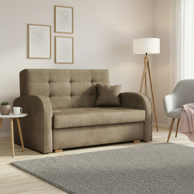 VIVA GOLD II Sofa Bed with Sinuous Spring Wooden Legs and Frame Storage ...