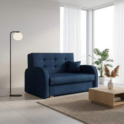 VIVA GOLD II Sofa Bed with Sinuous Spring Wooden Legs and Frame Storage ...