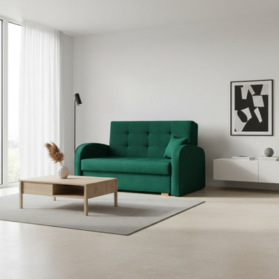 VIVA GOLD II Sofa Bed with Sinuous Spring Wooden Legs and Frame Storage ...