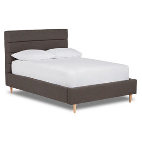 Viva Paneled Fabric Bed Bed Base Only 5FT King- Opera Iron