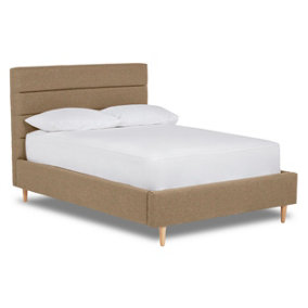 Viva Paneled Fabric Bed Bed Base Only 5FT King- Opera Mink